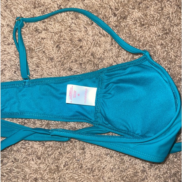 NWOT Xhiliration teal wrap bikini top - Picture 6 of 6